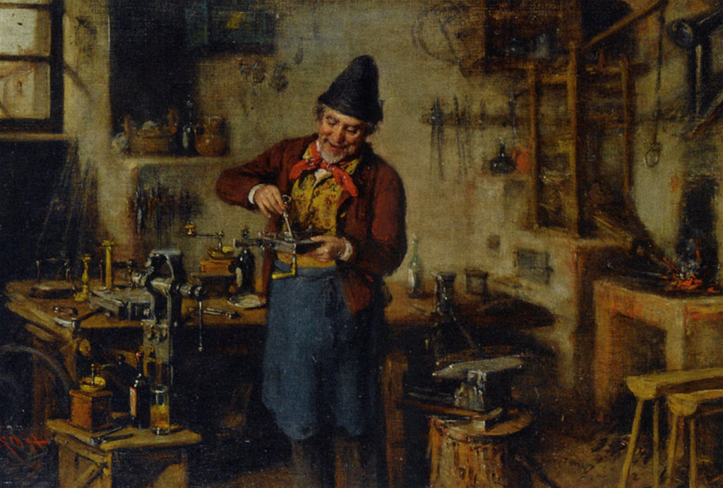 The Lock Maker, vintage artwork by Hermann Kern, 12x8" (A4) Poster