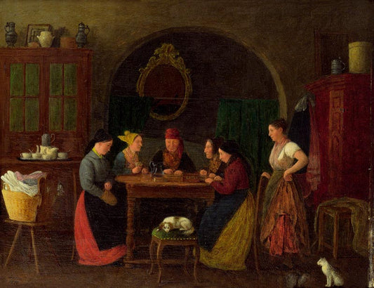 Playing the Lottery, vintage artwork by Johann Michael Neder, A3 (16x12") Poster Print