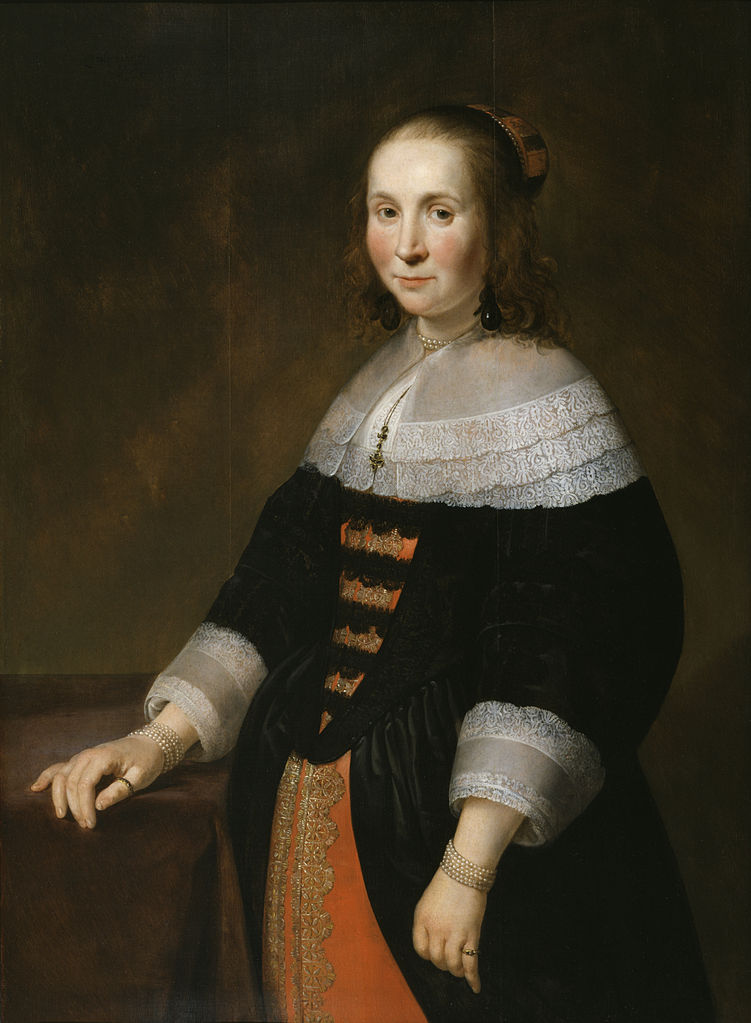 Portrait of a Wife, vintage artwork by Hendrick Bloemaert, 12x8" (A4) Poster