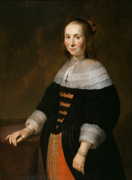Portrait of a Wife, vintage artwork by Hendrick Bloemaert, 12x8" (A4) Poster