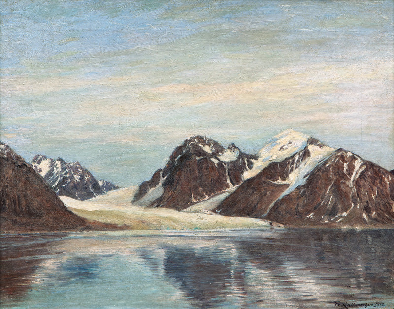 Glacier in Spitzbergen, vintage artwork by Friederich Kallmorgen, 12x8" (A4) Poster
