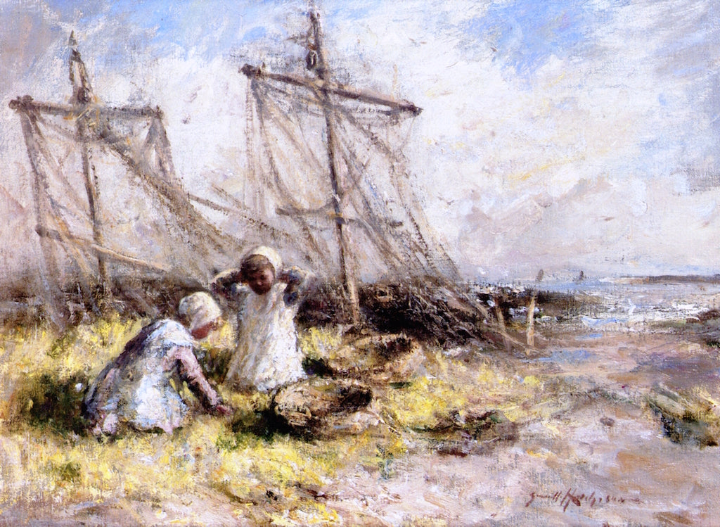 Summer Idyll, Carnoustie, vintage artwork by Robert Gemmell Hutchison R.S.A. R.S.W., 12x8" (A4) Poster