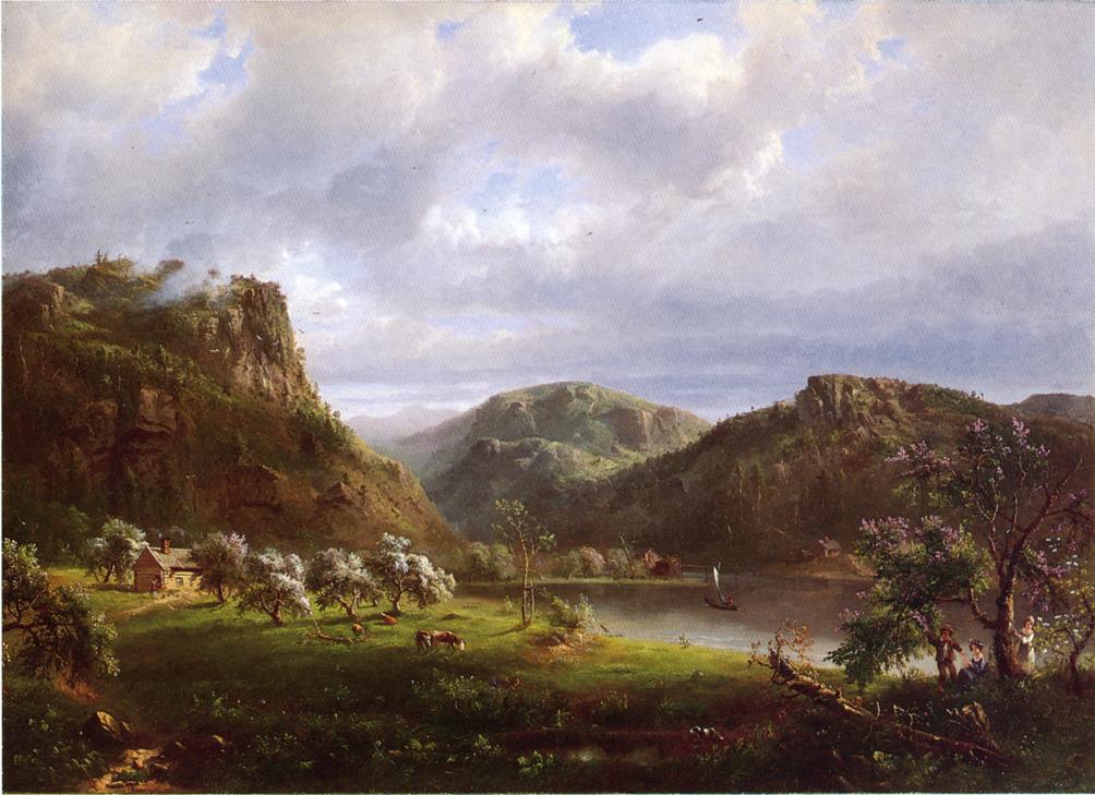American Landscape, vintage artwork by Regis François Gignoux, A3 (16x12") Poster Print