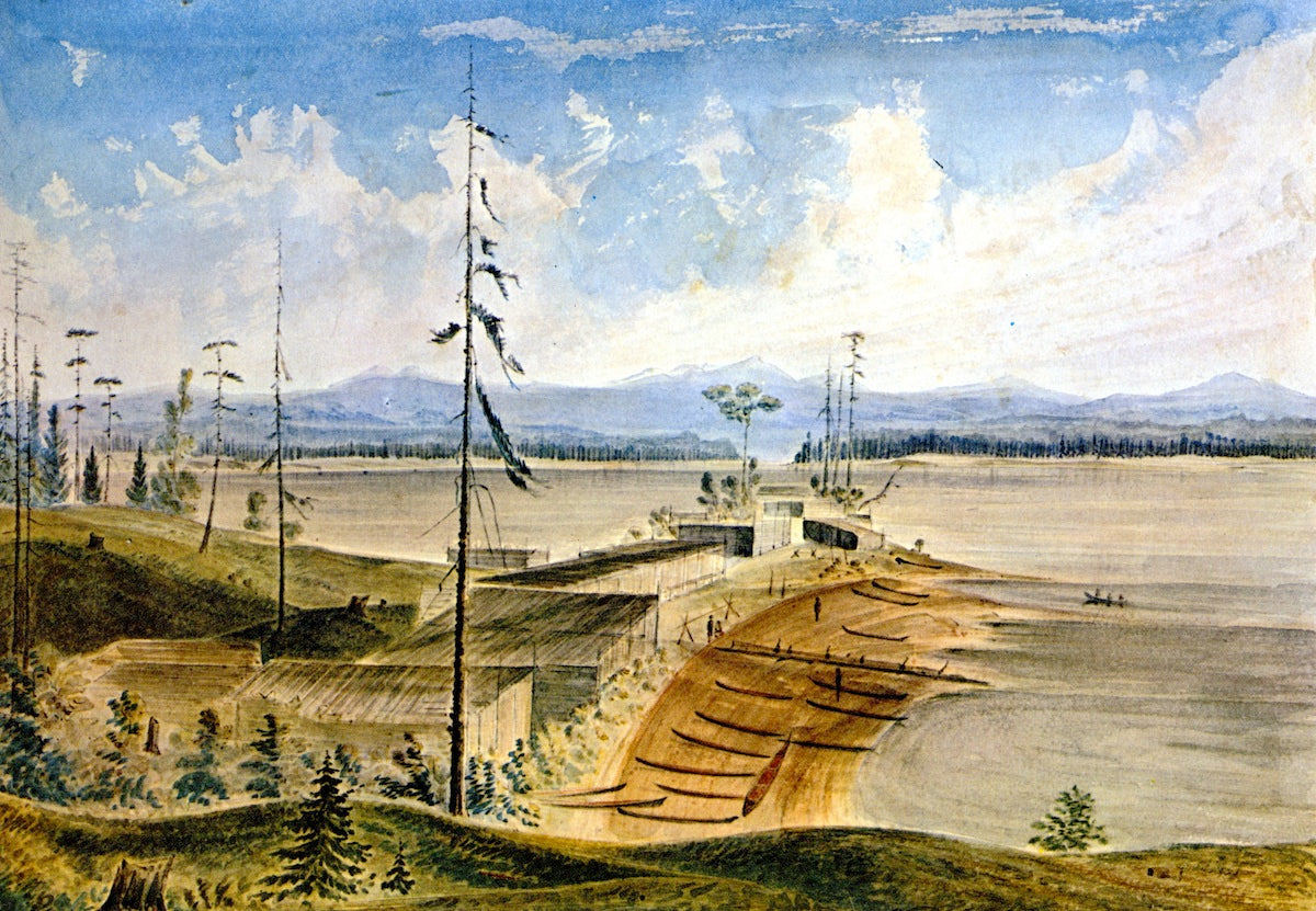 Nanaimo Indian Village, vintage artwork by James Madison Alden, 12x8" (A4) Poster