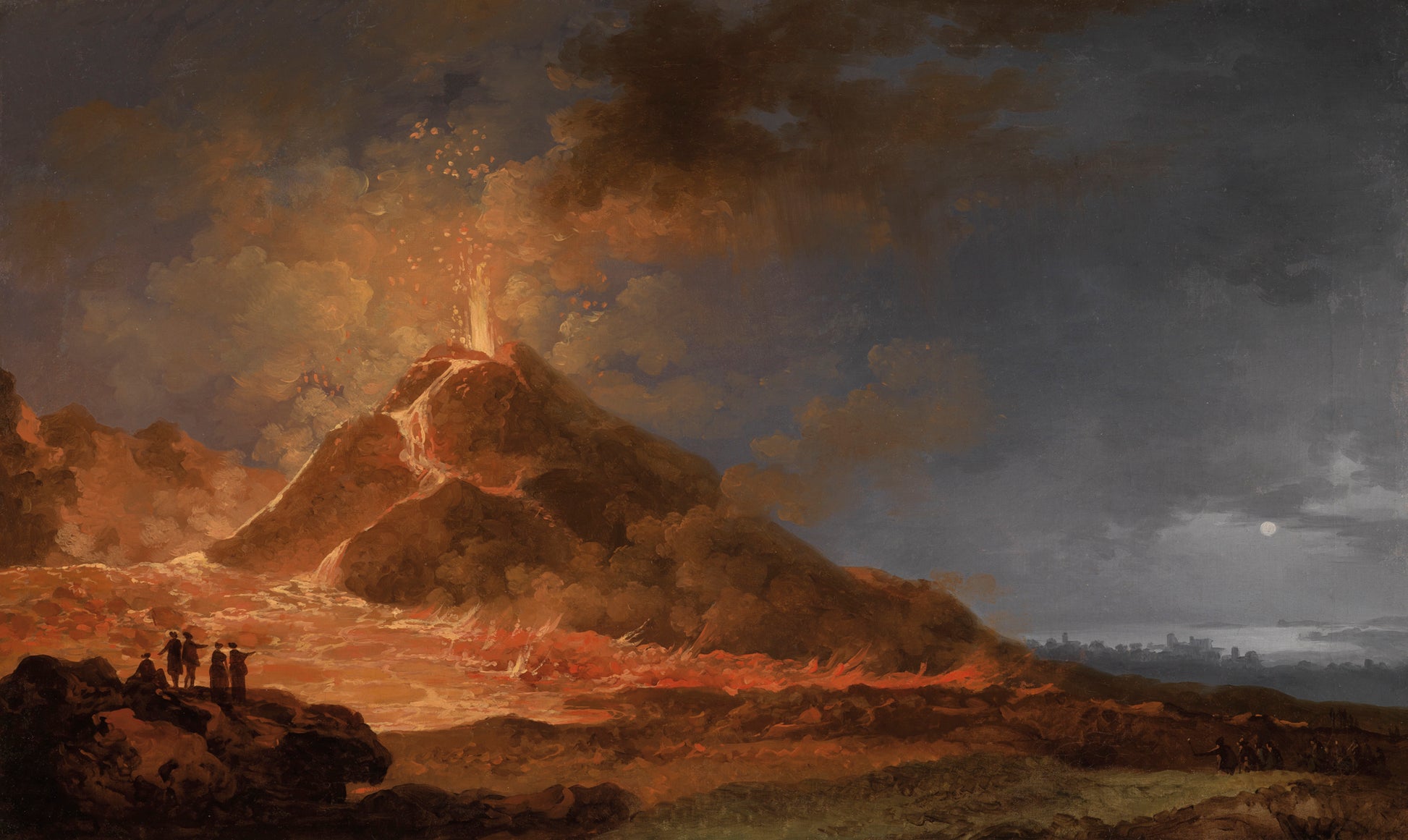 Eruption of Vesuvio 1771, vintage artwork by Pierre-Jacques Volaire, 12x8" (A4) Poster