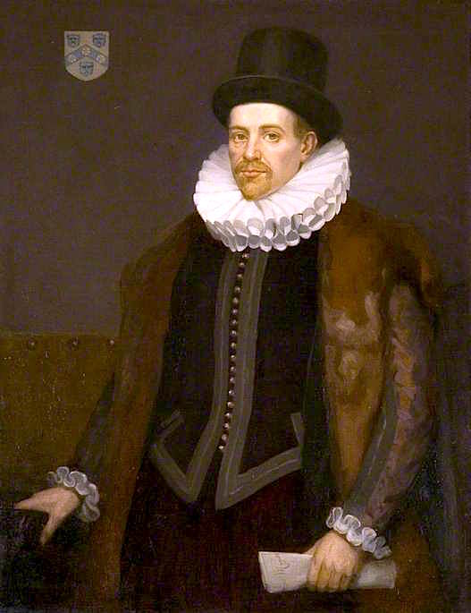 William Gilberd of Colchester, Physician to Queen Elizabeth and King James, vintage artwork by Frank Robinson Daniell, 12x8" (A4) Poster