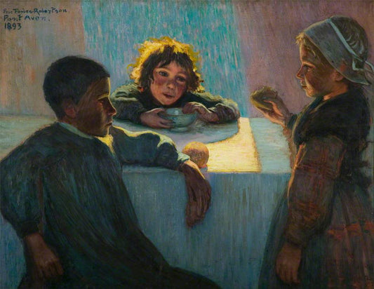 Breton Children, Pont-Aven, France, vintage artwork by Eric Forbes-Robertson, 12x8" (A4) Poster