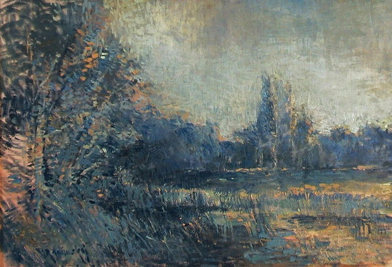 Pond near a Forest, vintage artwork by Václav Radimský, 12x8" (A4) Poster