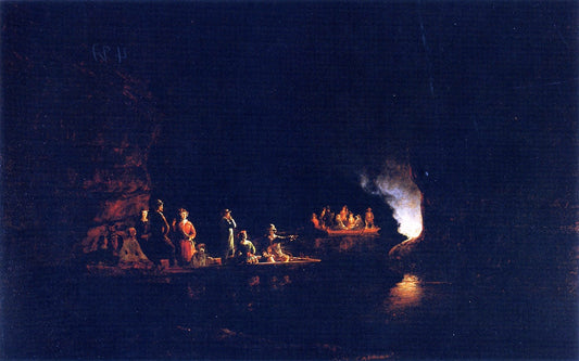 Echo River in the Mammoth Cave, vintage artwork by Ferdinand Richardt, A3 (16x12") Poster Print