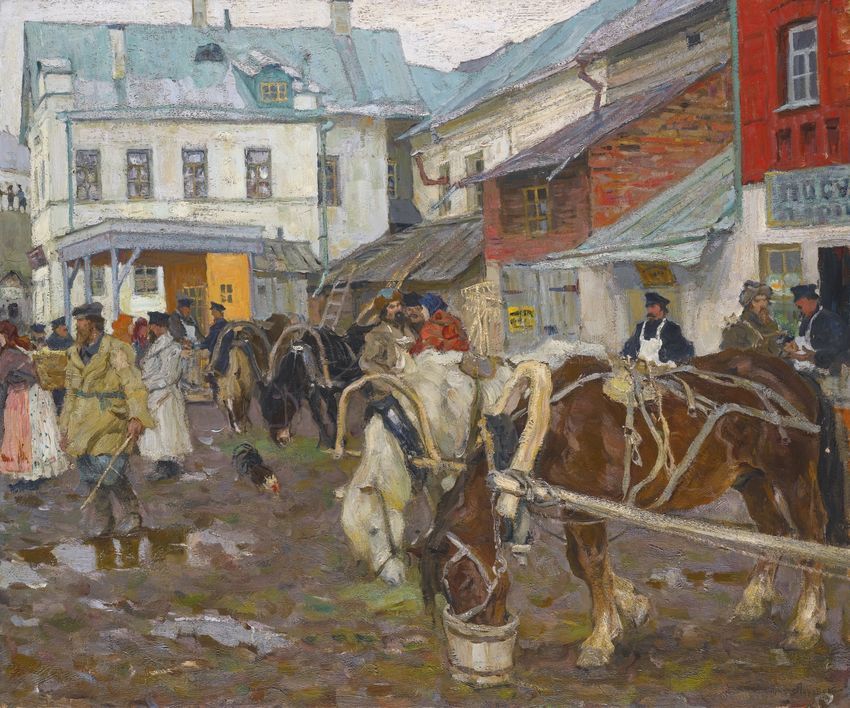 Provincial Market by Arnold Borisovich Lakhovsky,16x12(A3) Poster