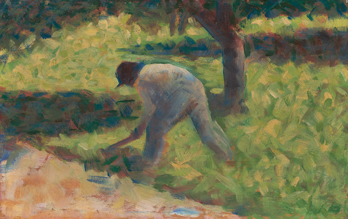 Peasant with a Hoe, vintage artwork by Georges Seurat, 12x8" (A4) Poster