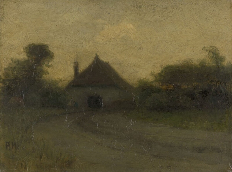 Evening Landscape with Barn by Piet Meiners,A3(16x12")Poster