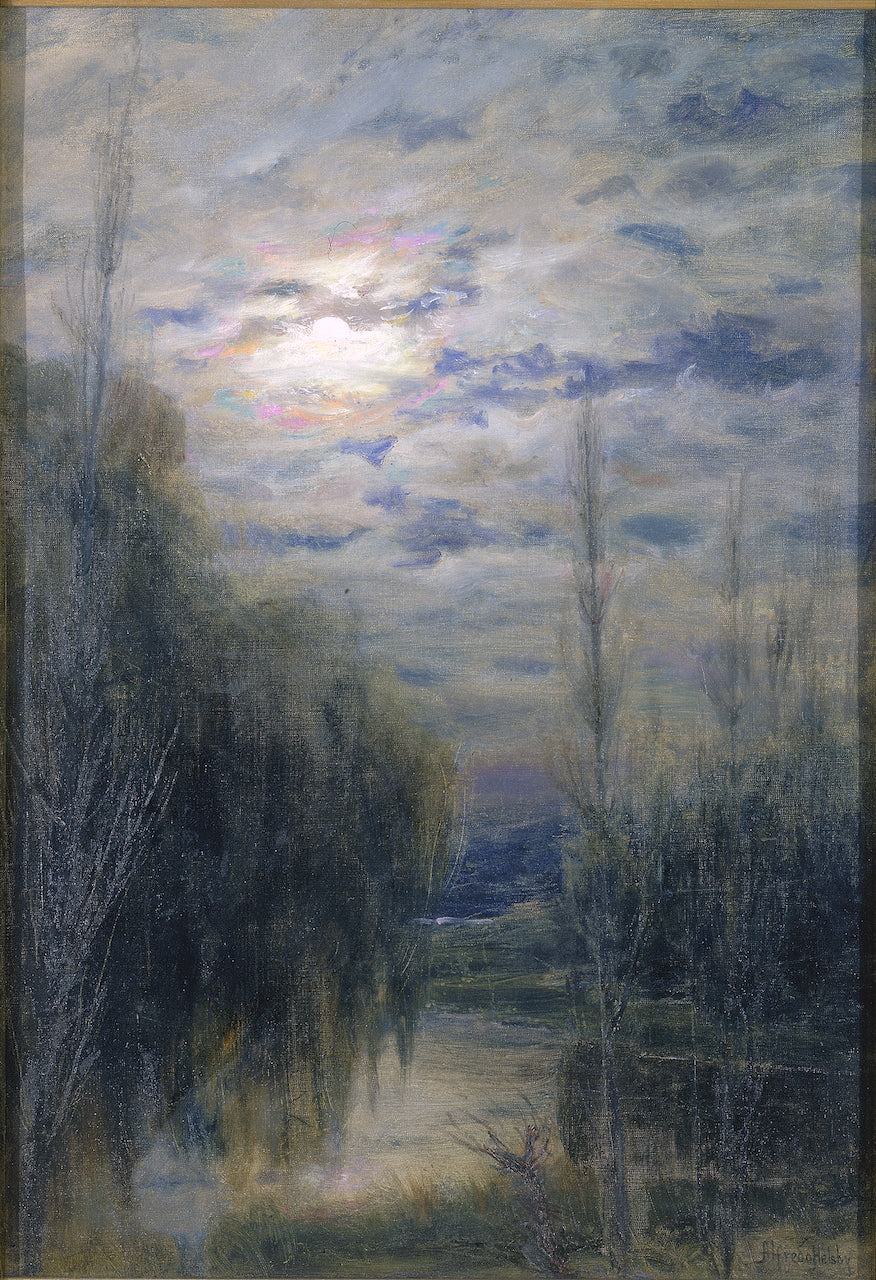 Full Moon, Limache, Chile, vintage artwork by Alfredo Hazell Helsby , 12x8" (A4) Poster