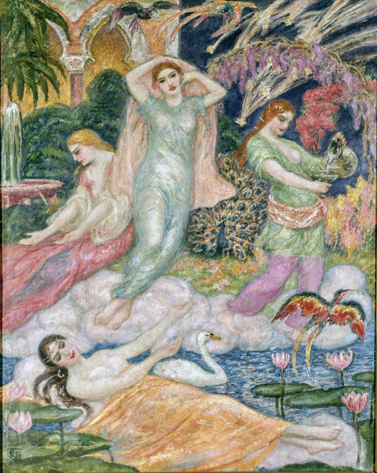 Paradise of Mahomet, vintage artwork by Rupert Bunny, 12x8" (A4) Poster