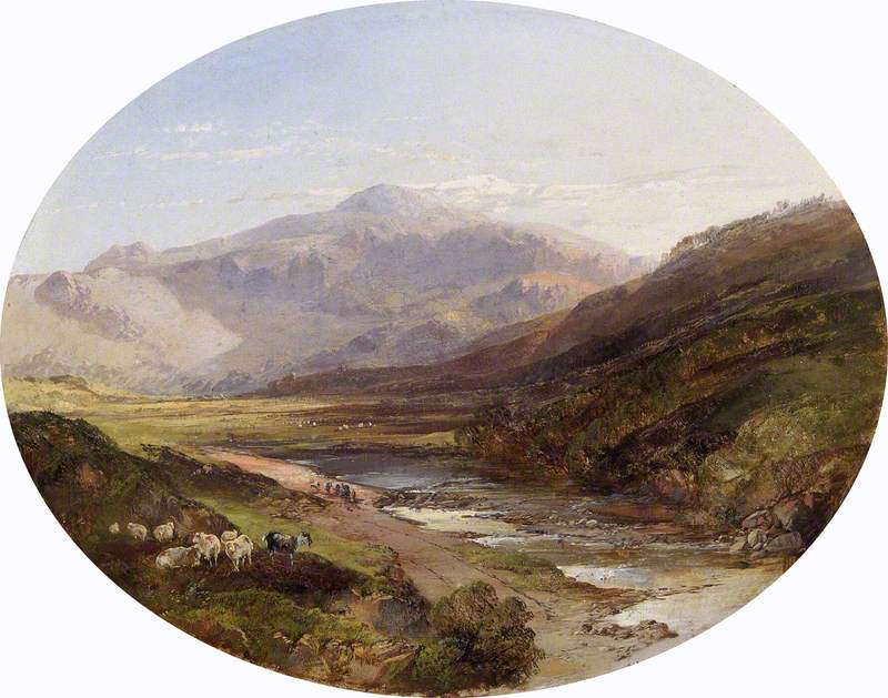 Snowdon from Capel Curig, vintage artwork by James Baker Pyne, A3 (16x12") Poster Print