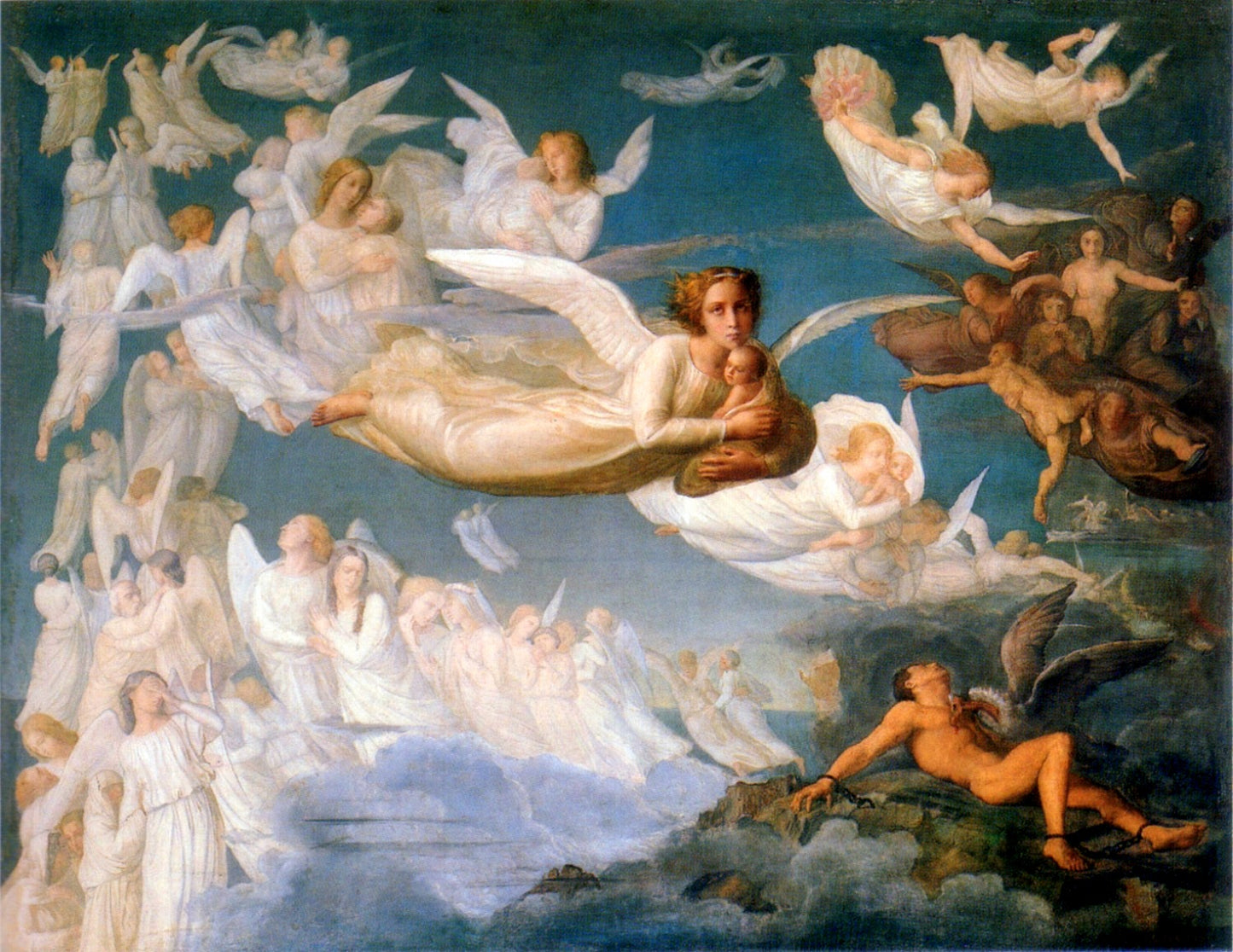 Poem of the Soul 02, Le Passage des âmes, vintage artwork by Louis Janmot, A3 (16x12") Poster Print