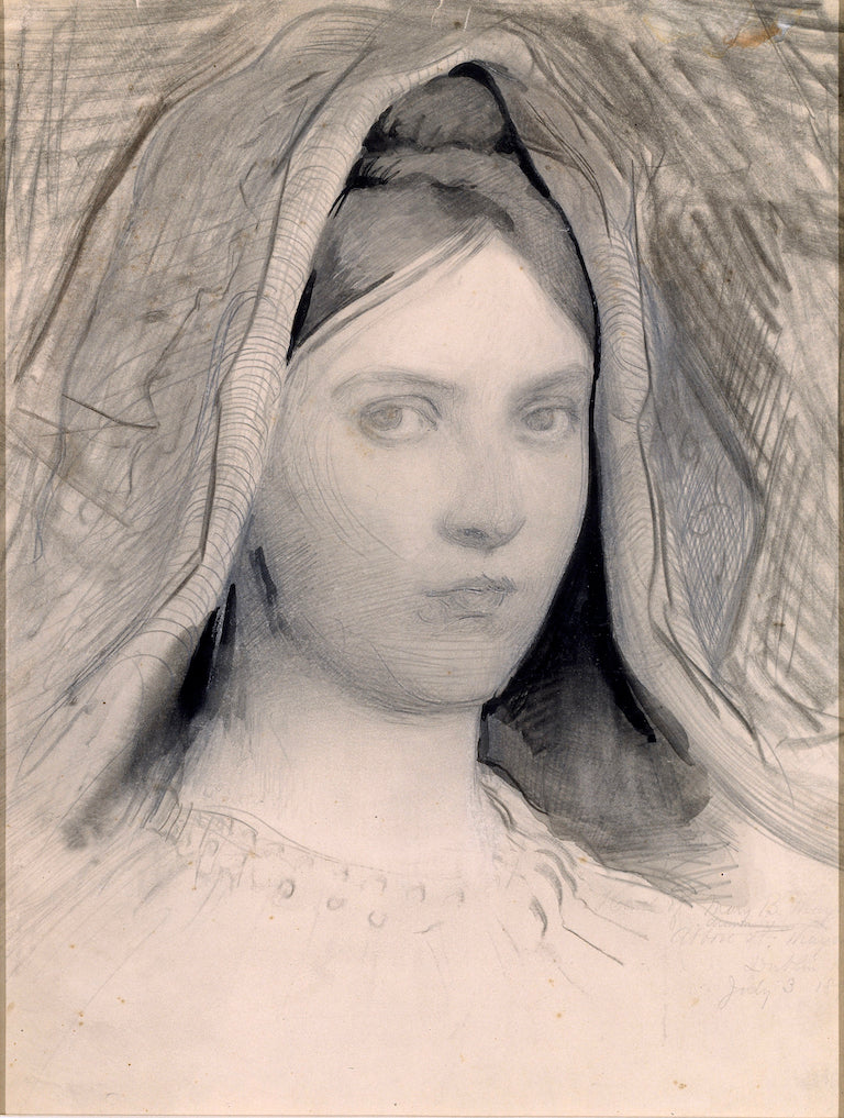 Head of Mary B. Thayer, vintage artwork by Abbott Handerson Thayer, 12x8" (A4) Poster