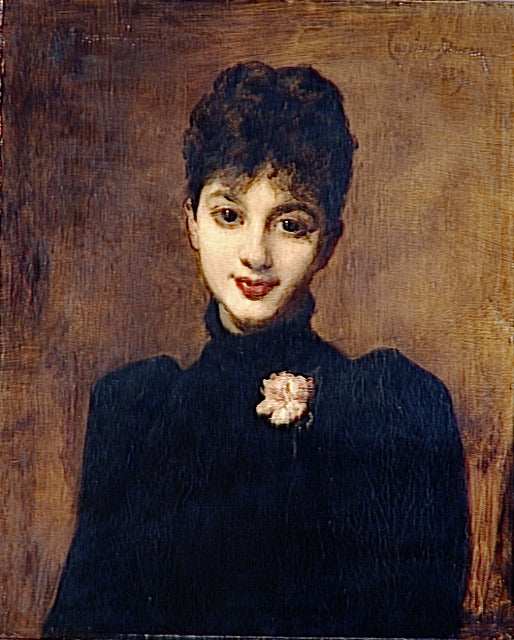 Portrait of Marie-Ann Faydeau, nee Carolus-Duran, vintage artwork by Charles Auguste Émile Durand, 12x8" (A4) Poster