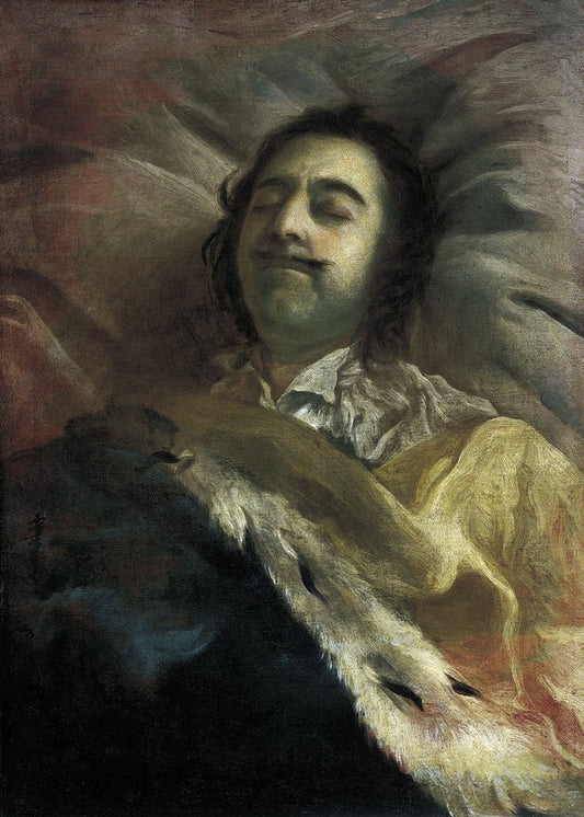Peter the Great on His Deathbed, vintage artwork by Ivan Nikitin, 12x8" (A4) Poster