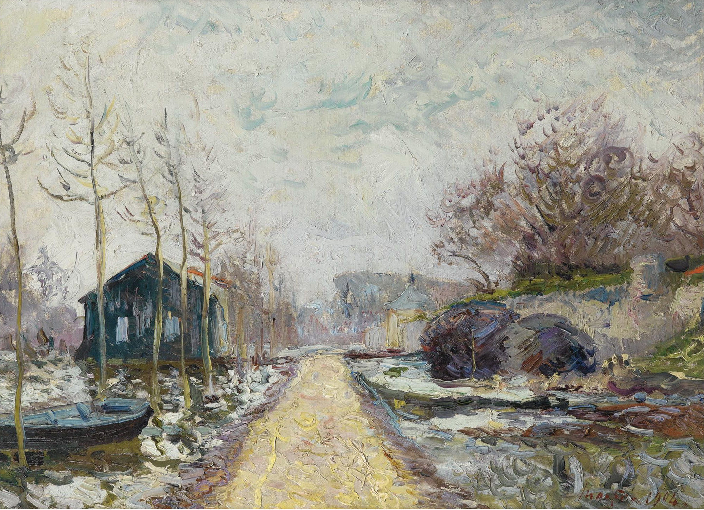 The Flood in Winter by Maxime Maufra,A3(16x12")Poster