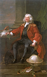 Captain Thomas Coram, vintage artwork by William Hogarth, 12x8" (A4) Poster