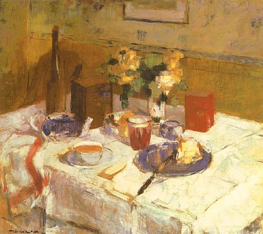 The Lunch, White Roses by Rik Wouters,16x12(A3) Poster