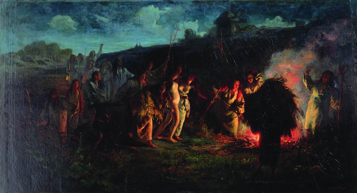 Ancient Ritual, vintage artwork by Grigory Myasoedov, 12x8" (A4) Poster
