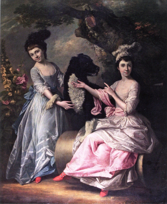 Mary and Agnes Berry, vintage artwork by Johann Zoffany, 12x8" (A4) Poster