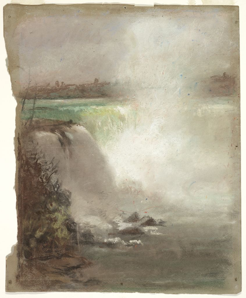 Niagara Falls (American Falls), vintage artwork by William Morris Hunt, 12x8" (A4) Poster