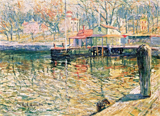 The Boat House, vintage artwork by Ernest Lawson, 12x8" (A4) Poster