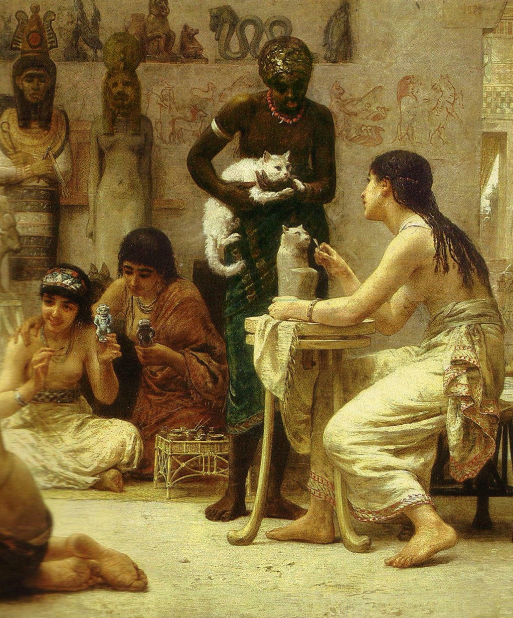 The Gods and their Creators (Detail), vintage artwork by Edwin Long, RA, 12x8" (A4) Poster