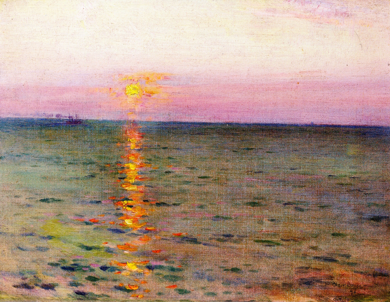 Marine Sunset, vintage artwork by William Blair Bruce, 12x8" (A4) Poster