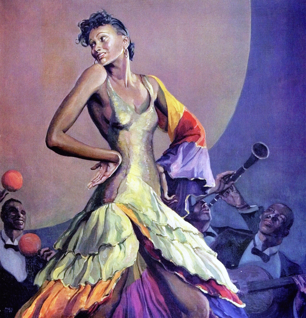 Rhumba Dancer, vintage artwork by Alexander O. Levy, 12x8" (A4) Poster