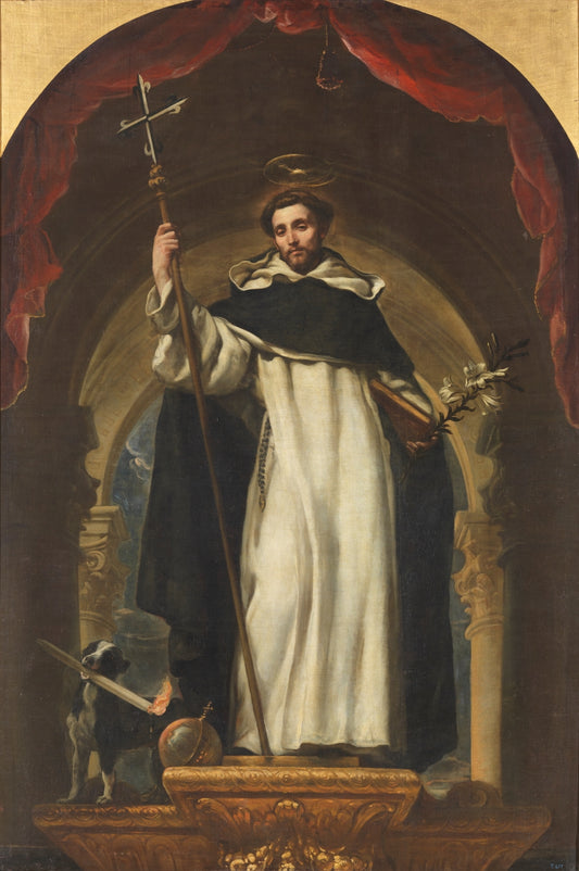 Saint Dominic of Guzmán, vintage artwork by Claudio Coello, 12x8" (A4) Poster
