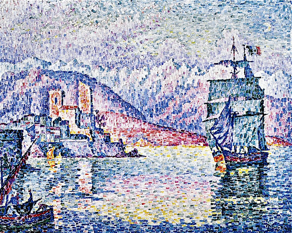 Antibes, Evening, vintage artwork by Paul Signac, 12x8" (A4) Poster
