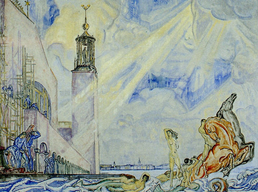 Apotheosis of Stockholm as Seaport by Axel Torneman,16x12(A3) Poster