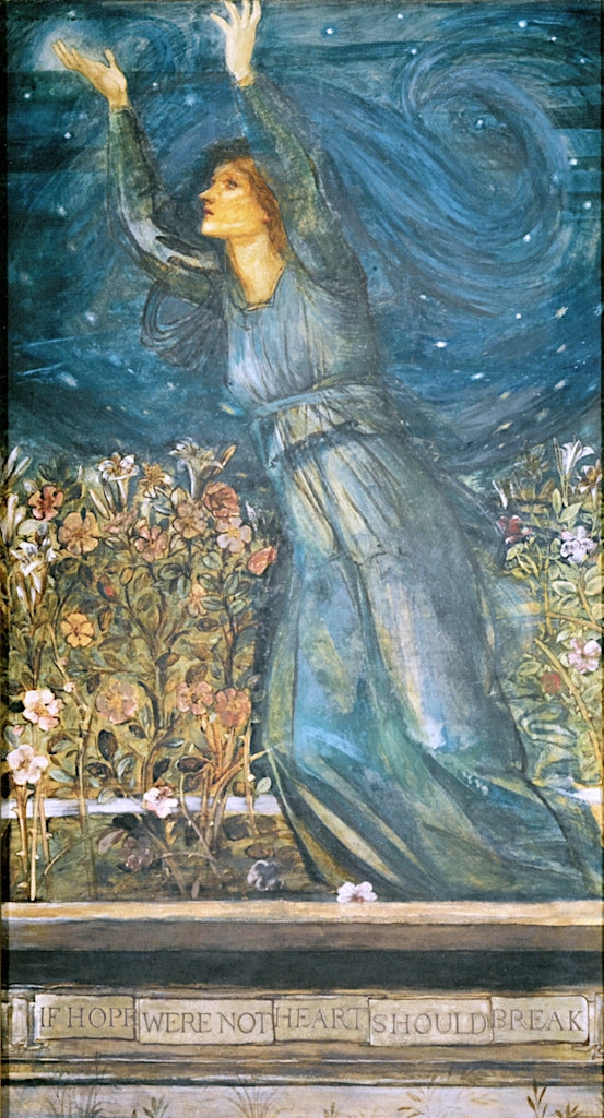 If Hope were not, Heart Should Break, vintage artwork by Sir Edward Burne-Jones, 12x8" (A4) Poster