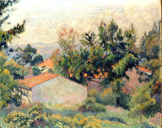 Le Brusq, vintage artwork by Lucien Pissarro, 12x8" (A4) Poster