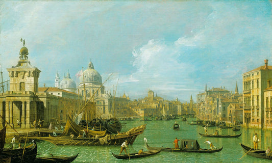 The Grand Canal from the Salute towards the Carita, vintage artwork by Canaletto, 12x8" (A4) Poster