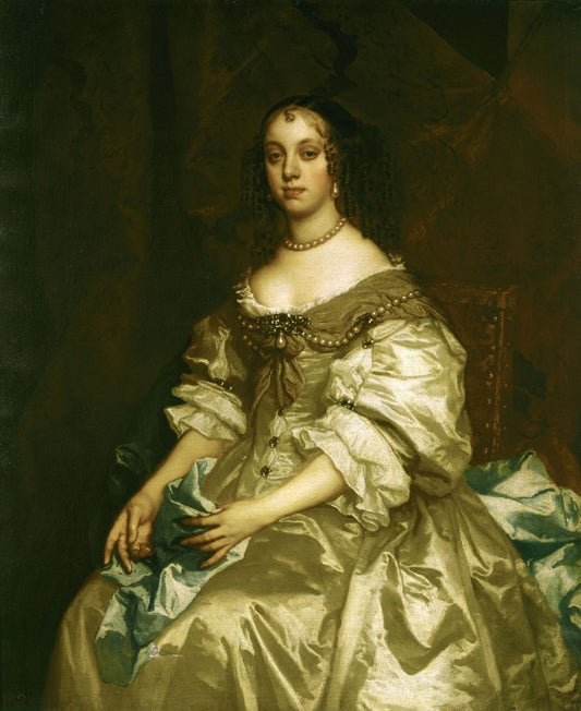 Catherine of Braganza (1638-1705), vintage artwork by Peter Lely, 12x8" (A4) Poster
