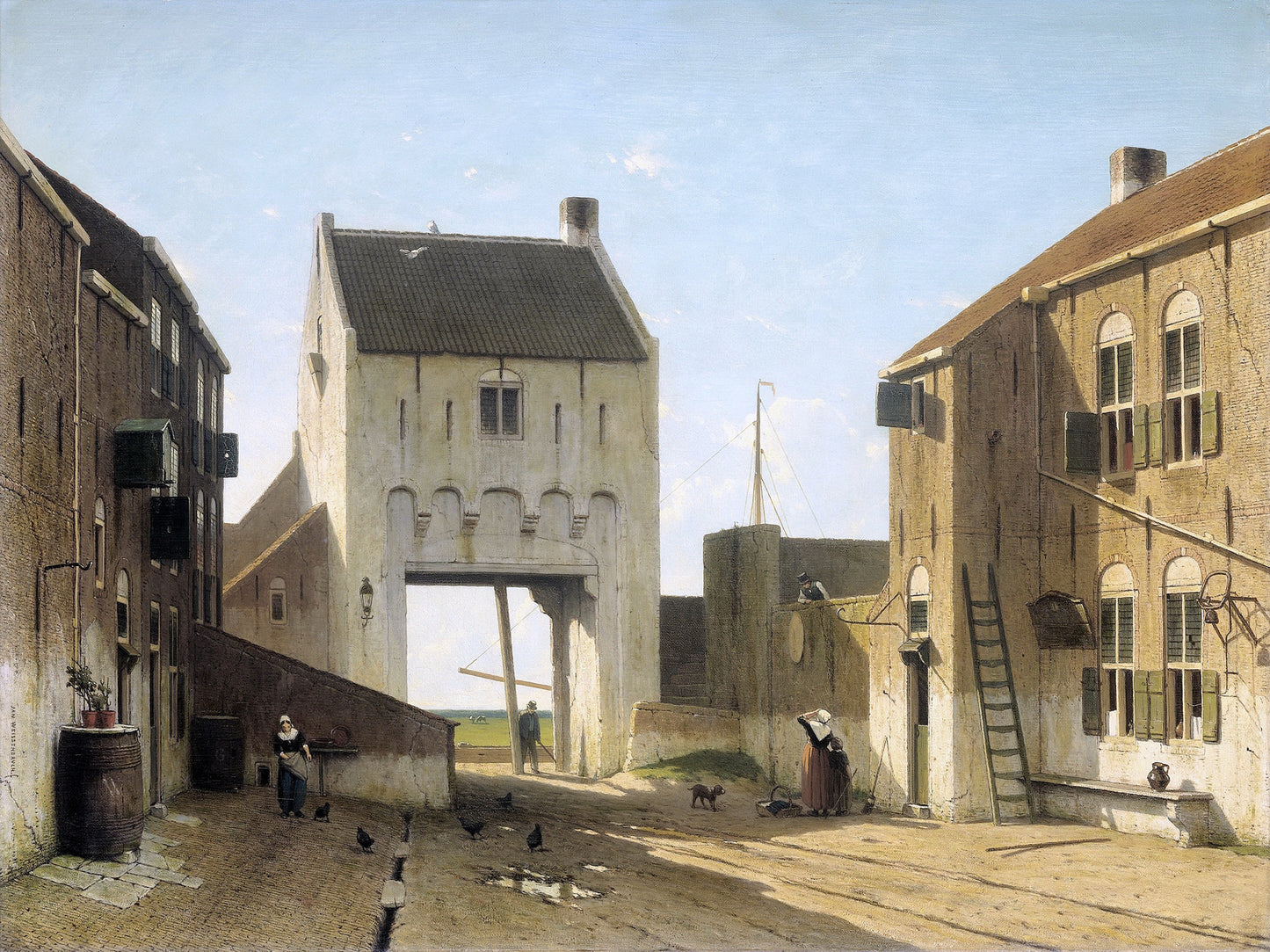 The Leerdam Gate, vintage artwork by Johannes 'Jan' Weissenbruch, 12x8" (A4) Poster
