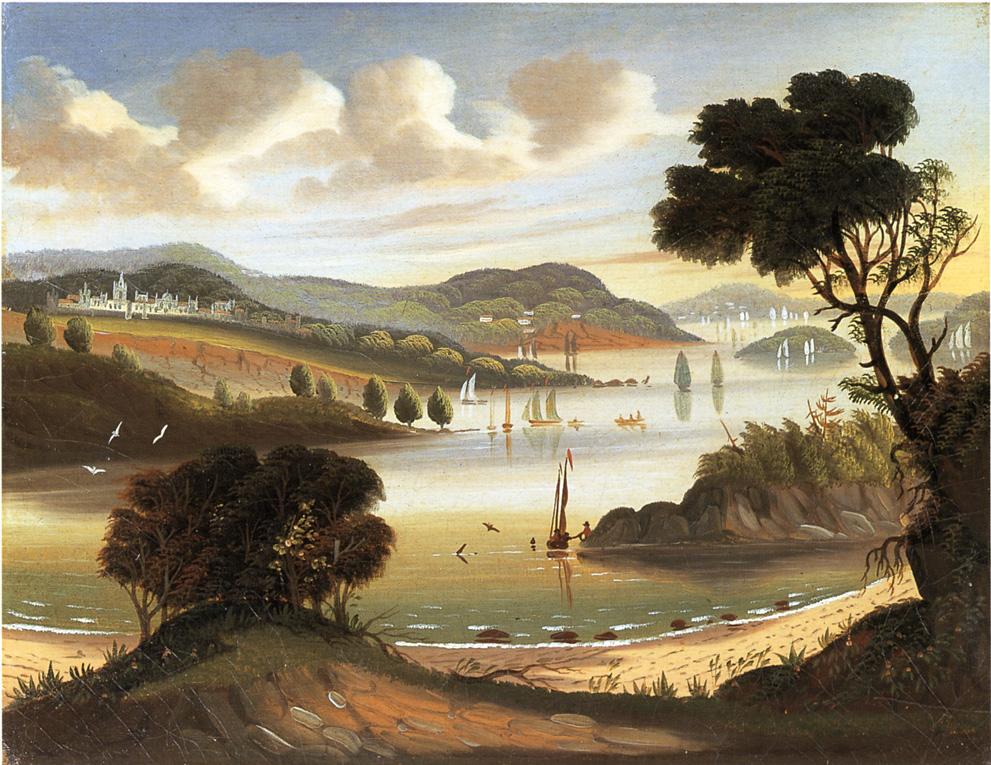 West Point on the Hudson River, vintage artwork by Thomas Chambers, A3 (16x12") Poster Print