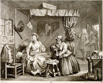 A Harlot's Progress: 3. Her Apprehension by  a Magistrate, vintage artwork by William Hogarth, 12x8" (A4) Poster