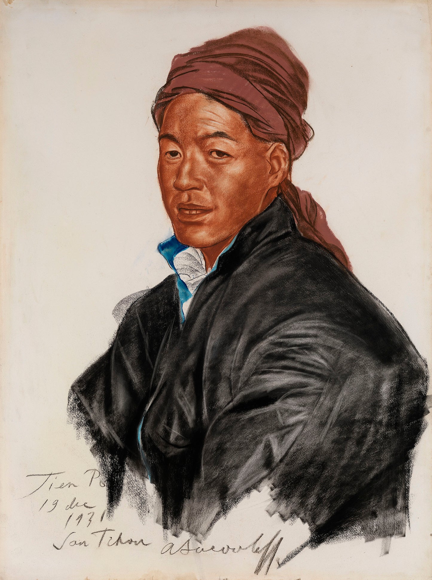 Portrait of Tien Po by Alexander Evgenievich Yakovlev,16x12(A3) Poster