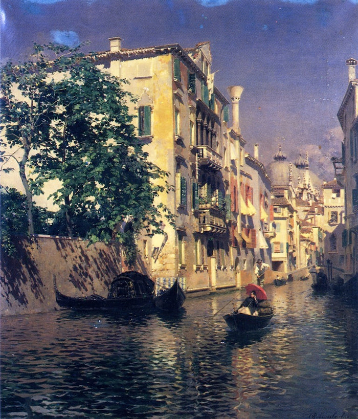 A Canal in Venice by Rubens Santoro,A3(16x12