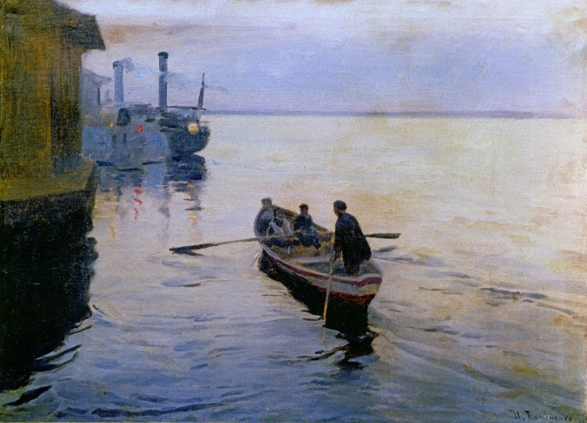 On the Dnieper, vintage artwork by Nikolai Pimonenko, 12x8" (A4) Poster
