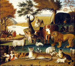 Peaceable Kingdom with the Leopard of Serenity, vintage artwork by Edward Hicks, 12x8" (A4) Poster