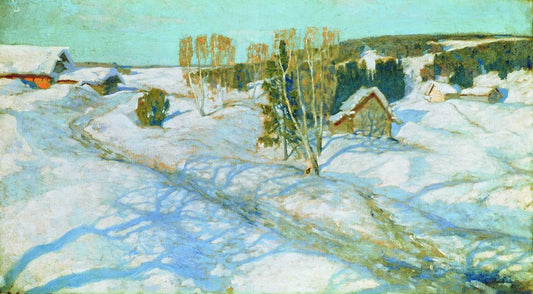 Blue Snow, vintage artwork by Stanislav Zhukovsky, 12x8" (A4) Poster