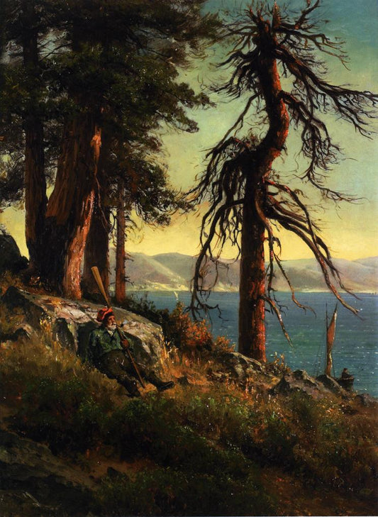 Lake Tahoe, vintage artwork by Thomas Hill, 12x8" (A4) Poster