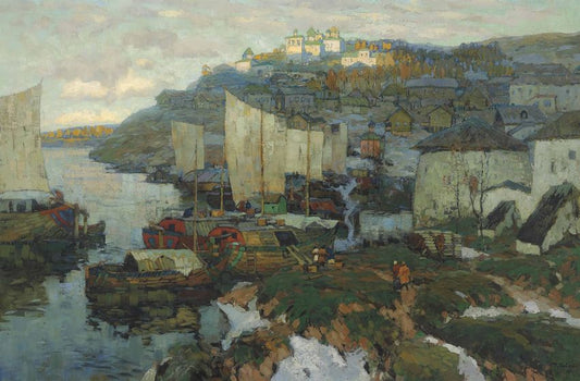 The Harbor by Konstantin Gorbatov,16x12(A3) Poster